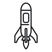 Start spaceship icon outline vector. Space launch vector