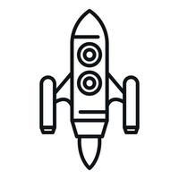 Rocket space icon outline vector. Spaceship launch vector