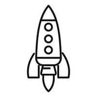 Spaceship fire icon outline vector. Space rocket vector