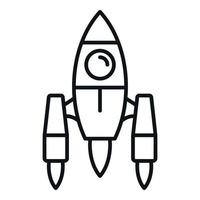 Spaceship icon outline vector. Rocket space vector