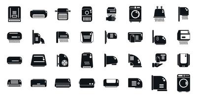 Automatic drying machine icons set simple vector. Air bathroom vector