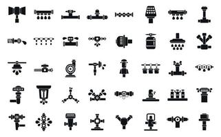 Irrigation system icons set simple vector. Agriculture farming vector