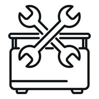 Work toolbox icon outline vector. Repair service vector