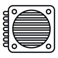 Refrigerator fan repair icon outline vector. Service equipment vector