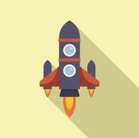 Start spaceship icon flat vector. Space launch vector