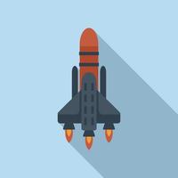 Spacecraft launch icon flat vector. Space rocket vector