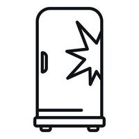 Broken fridge cooler icon outline vector. Repair service vector