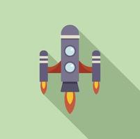 Rocket startup icon flat vector. Fire start vector