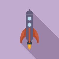 Rocket space icon flat vector. Fire start vector