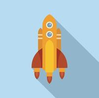 Project rocket icon flat vector. Space launch vector