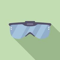 Human vr glasses icon flat vector. Virtual reality vector