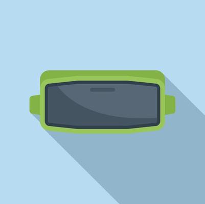 3d headset icon flat vector. Game mask