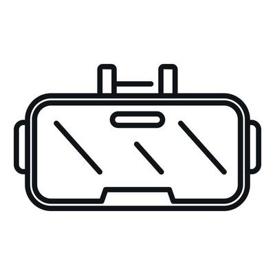 Device helmet icon outline vector. Vr reality