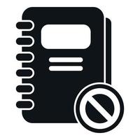 Blacklist notebook icon simple vector. Mail user vector