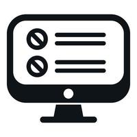 Computer blacklist icon simple vector. Business user vector