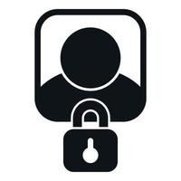 Blocked account icon simple vector. User email vector