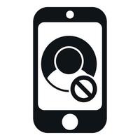 Smartphone user ban icon simple vector. Web expel vector