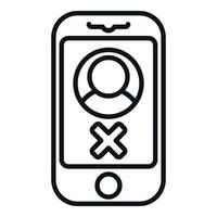 Smartphone user blacklist icon outline vector. Business email. vector