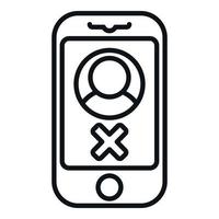 Smartphone user blacklist icon outline vector. Business email. vector