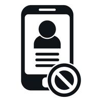 Phone contact blacklist icon simple vector. User data vector