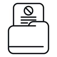 Blacklist data folder icon outline vector. Business mail vector