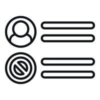 Creative blacklist icon outline vector. Business user vector