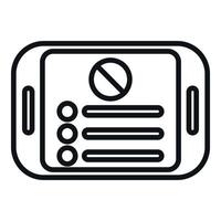 Tablet data icon outline vector. User blacklist vector