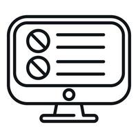 Computer blacklist icon outline vector. Business user vector