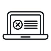 Laptop user ban icon outline vector. Digital expel vector