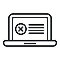 Laptop user ban icon outline vector. Digital expel vector