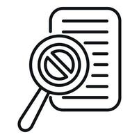 Search ban list icon outline vector. User data vector