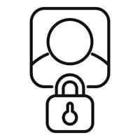 Blocked account icon outline vector. User email vector