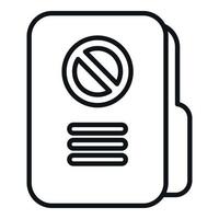 Trash folder icon outline vector. User blacklist vector