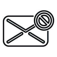 Email blacklist icon outline vector. Business user vector