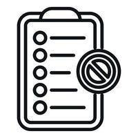 Ban list icon outline vector. Business user vector