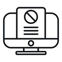 Pc blacklist icon outline vector. Email user vector