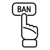 Ban click icon outline vector. Email user vector