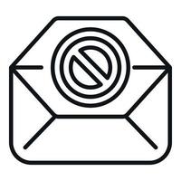 Mail blacklist icon outline vector. User website vector