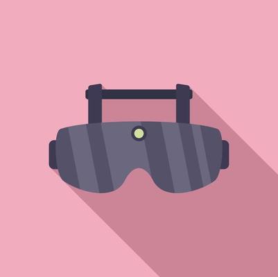 Futuristic vr glasses icon flat vector. Virtual reality