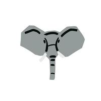 elefante cabeza ilustración en minimalista corte estilo aislado en blanco vector