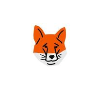 Fox head illustration in minimalist cutting style isolated on white vector