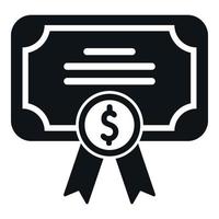 Money certificate icon simple vector. Coin reserve vector