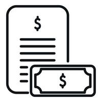 Capital paper icon outline vector. Money bank vector