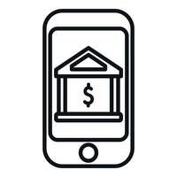 Smartphone bank icon outline vector. Money finance vector