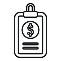 Money board icon outline vector. Bank finance vector