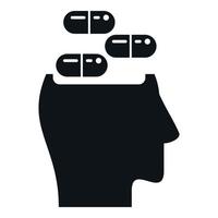 Antidepressant use icon simple vector. Drug pill vector