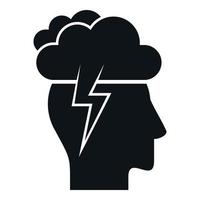 Thunderstorm brain icon simple vector. Drug illness vector