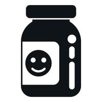 Cure pill bottle icon simple vector. Drug disorder vector