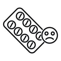 Pill blister icon outline vector. Person cure vector