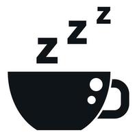 dormido café taza icono sencillo vector. dormir insomnio vector